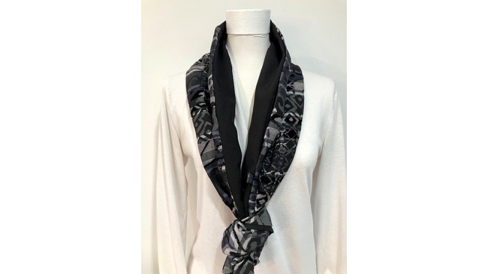 Foulard noir et gris - texturé